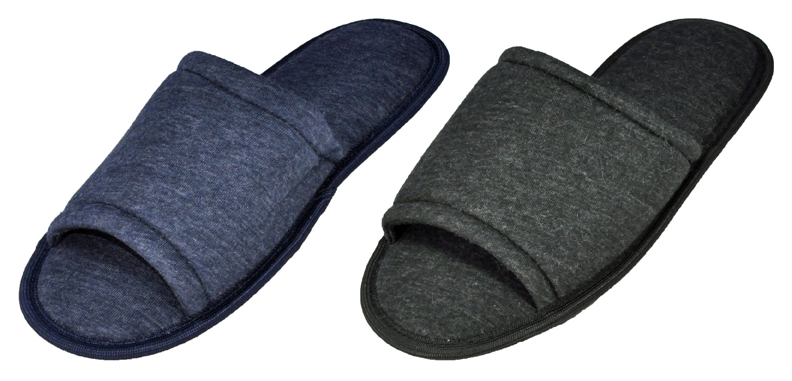 Men's Blue Merino Wool House Slippers with Leather Soles for Women/Men -  Muffle-Up!