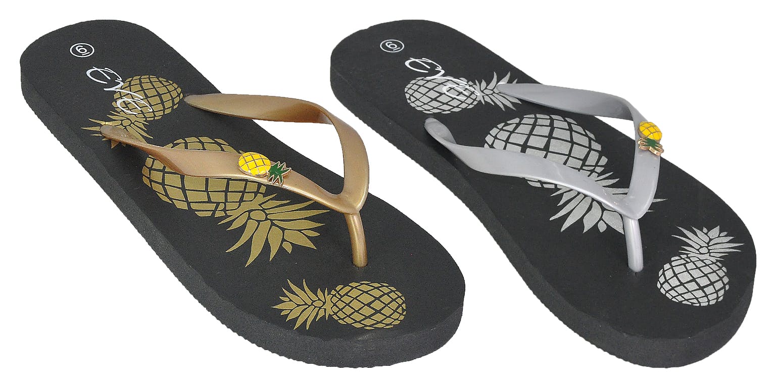 pineapple island flip flops