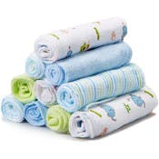 Terry Baby Washcloths - Blue Elephant, 10 Pack