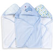 Terry Baby Hooded Towels - Blue Whale, 3 Pack