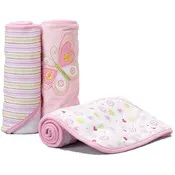 Baby Hooded Towels - Pink Butterfly, 3 Pack