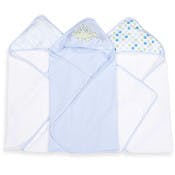 Baby Hooded Towels - Blue Dino, 3 Pack