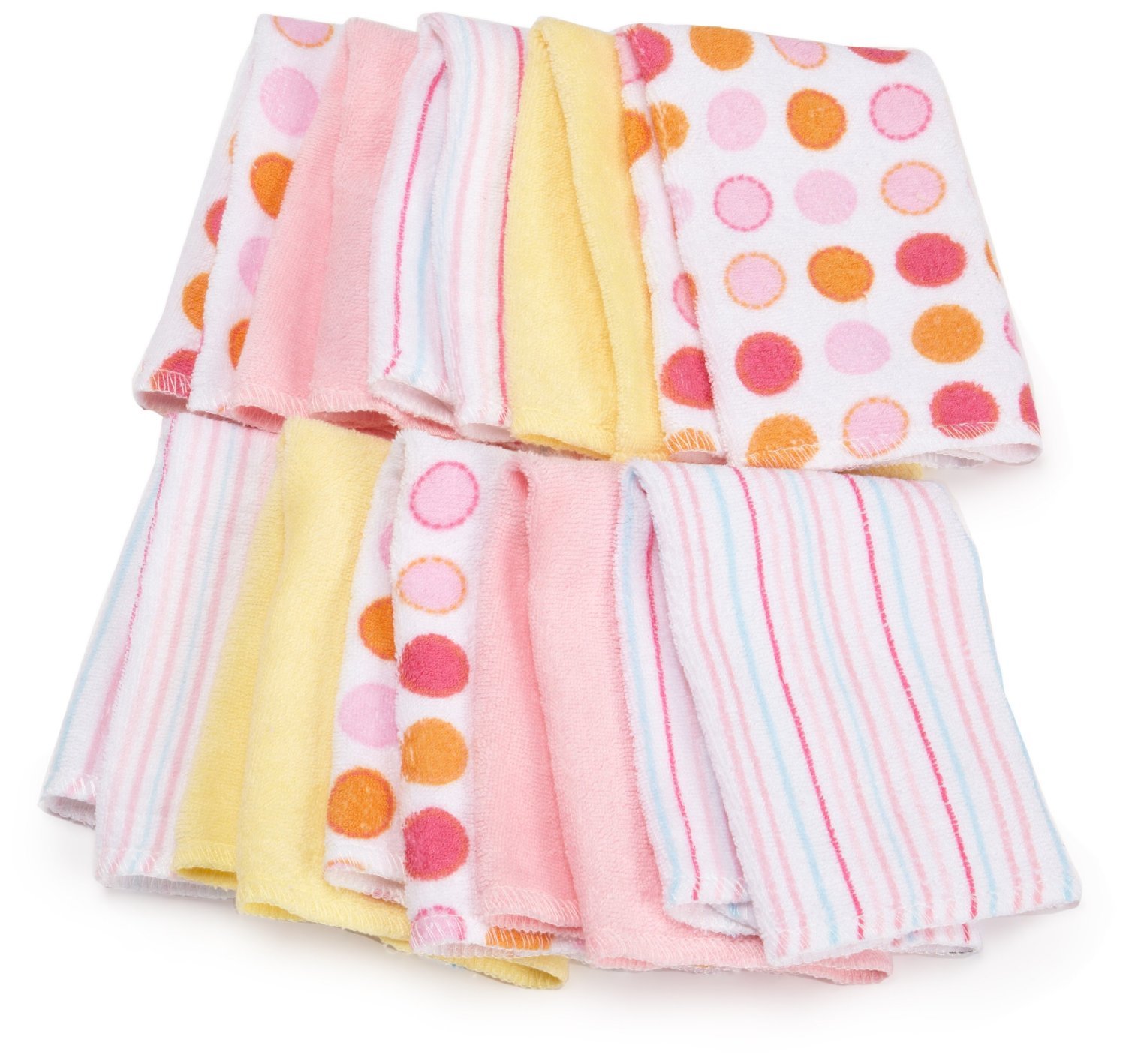 Wholesale Soft Terry Baby Washcloth 10Pack Set Pink DollarDays
