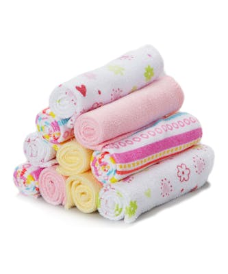 Terry Baby Washcloths - Pink Lines, 10 Pack