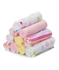 Terry Baby Washcloths - Pink Lines, 10 Pack image number null