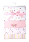 Cotton Flannel Receiving Blankets - Pink Designs, 4 Pack image number null