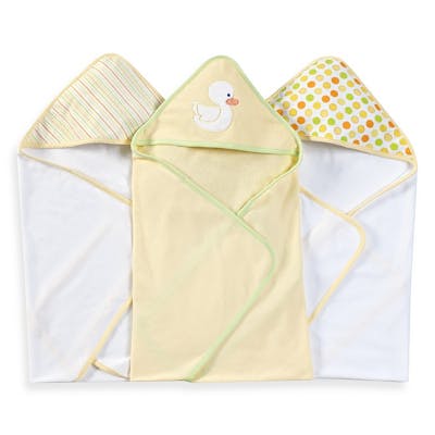 Baby Hooded Towels - Yellow Duck, 3 Pack