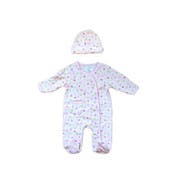 Velour Baby Bodysuit & Hat Sets - Pink Hearts, Newborn