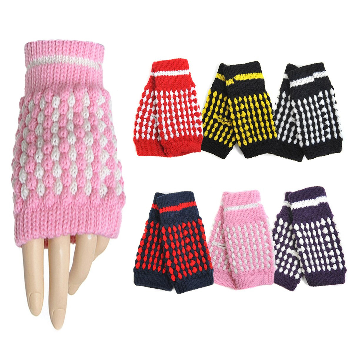 Wholesale Fingerless Gloves Assorted Color Patterns DollarDays