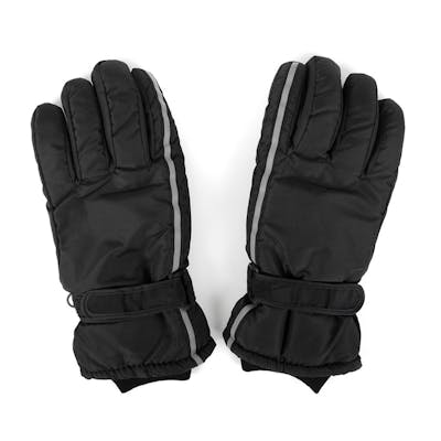 Men's Winter Ski Gloves - S/M, Black,  Velcro Strap