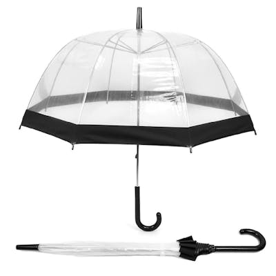 Transparent Bubble Umbrellas - Wind Resistant, Black, 40"