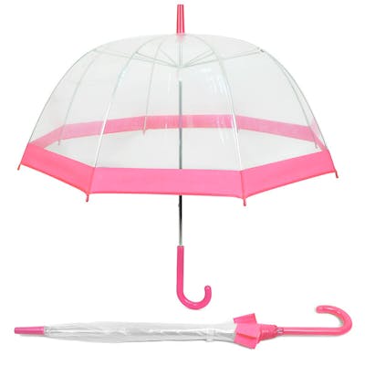 Transparent Bubble Umbrellas - Wind Resistant, Pink, 40"