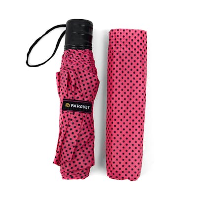 Hand-Open Telescopic Umbrellas - Pink, Polka-Dots