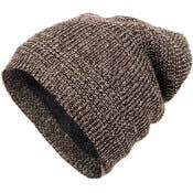 Winter Beanie Hats - Taupe/Brown/White, Oversized