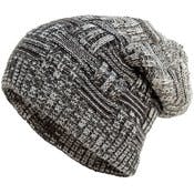 Adult Winter Beanie Hats - Gray Variegated, Oversized