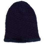 Adult Winter Beanie Hats - Navy Pattern