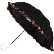 Petite Umbrellas - Black/Leopard Print Border
