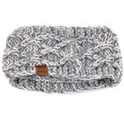 Winter Headbands - Chunky Knit, Gray/Cream