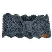 Women's Winter Ear Warmer Headbands - Charcoal, Scalloped