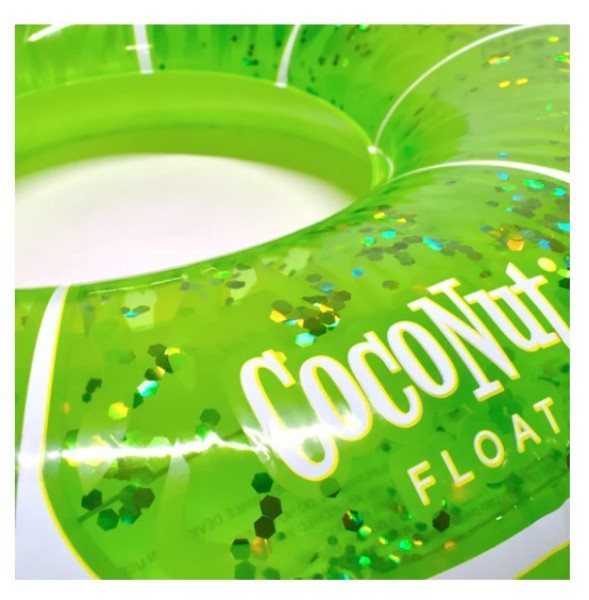 Wholesale 42" Round Pool Rings in Lime Green w/Glitter