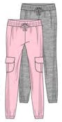 Girls Fleece Joggers - 2 Pack, Size 7-16, 12pcs