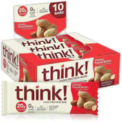 think! Chunky Peanut Butter Protein Bars - 10 Pack