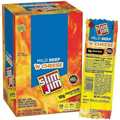 Slim Jim Snack Sticks - Pepperoni &amp; Cheese, 1.05 oz