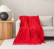 Tassel Flannel Throw Blankets - 50" x 70"