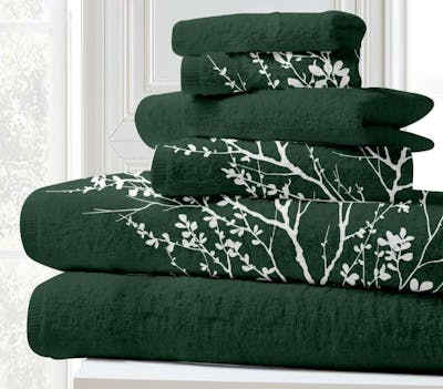 100% Cotton Foliage 6-Piece Bath Towel Sets