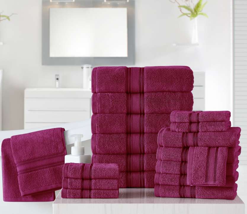 100% Cotton Spa Collection Bath Sheets - 18 Piece