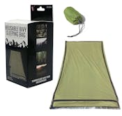 Heavy-Duty Emergency Bivy Aluminized PE Sleeping Bag, Green - 84" x 36"