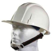 Hard Hat with Adjustable Chin Strap - White