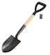 Knurled D-handle 45 HRC Hardness Steel Round Shovel, Wood Handle - 28.25" (1 of 3)
