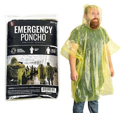 Yellow Emergency Poncho - 50" x 40"