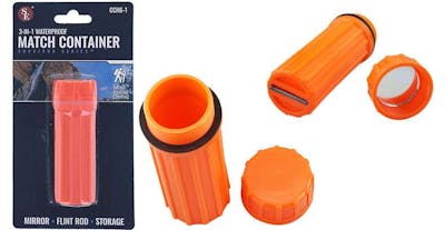 3-in-1 Waterproof Match Storage Box - Orange