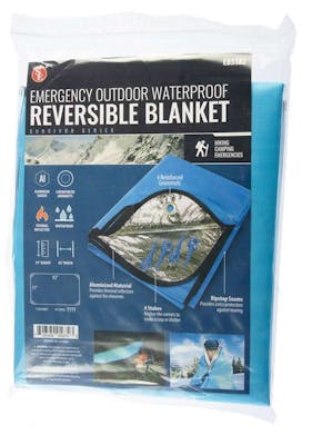 Emergency Outdoor Waterproof Reversible Blankets, Blue - 51" x 82"