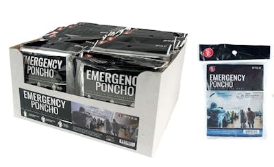 Water-Resistant Emergency Poncho with Hood - Clear