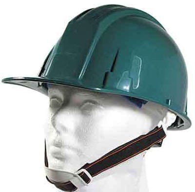 Hard Hat with Adjustable Chin Strap - Green