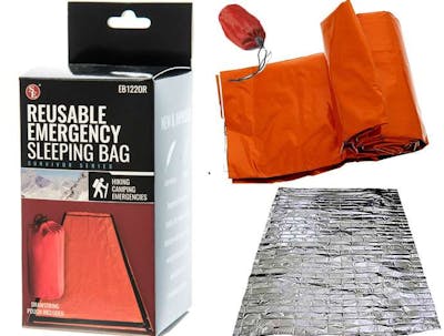 Heavy-Duty Emergency Bivy Aluminized PE Sleeping Bag, Orange - 84" x 36"