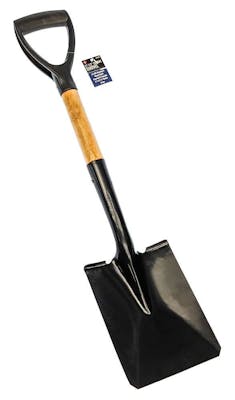 Knurled D-Handle Square Shovel with Wood Handle - 27.5"