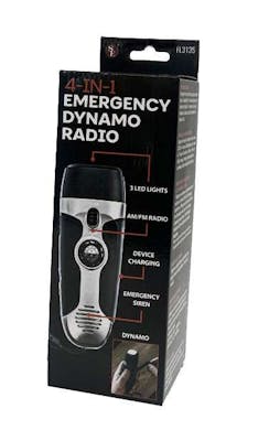 4-In-1 Emergency Dynamo AM/FM Radio