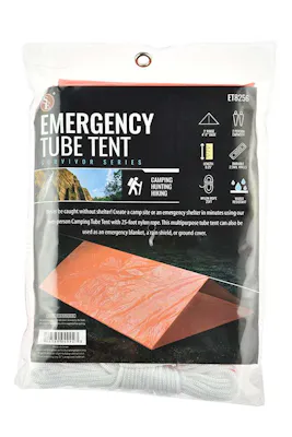 Emergency Orange Tube Tent - 8.25" x 6'