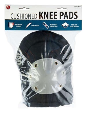 Cushioned Knee Pads with Plastic Caps - 2 Pieces