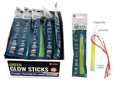 Green Glow Stick with Lanyard -6"