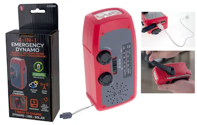 4-in1 Emergency Dynamo Radio - 5" x 2.25"