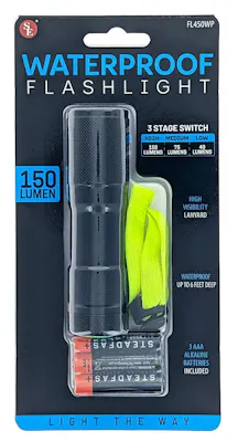 50 Lumen Black Aluminum Flashlight with Lanyard - 4"