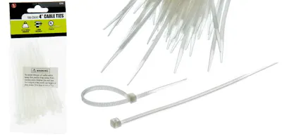 100-Piece Set Cable Ties, Natural - 4" x 2.5MM