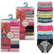 Girls' Cotton Panties - 10pk, Size 4-14