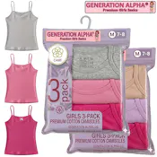 Girls' Cotton Camisoles - Size S-XL, 3 Pack