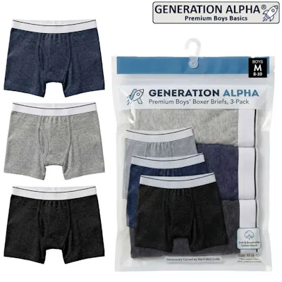 Boys' Cotton Knit Boxer Briefs - Size S-XL, 3-Pack